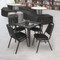 Regency Kahlo Square Table & Chair Sets, 36 W, 36 L, 29 H, Wood, Metal, Vinyl Top, Grey TPL3636GYBK29BK - alternate 5